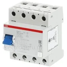 УЗО 125А, 300мА, тип A, ABB F204, 2CSF204101R3950