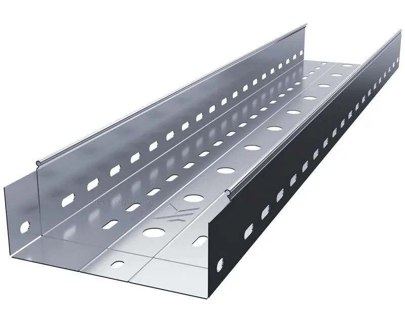 Лоток перфорированный нержавеющий с высотой бортов 80мм, Лидер