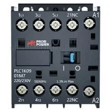 Миниконтактор 220В, 9А, 1НЗ, PLC1K0901M7, Prompower