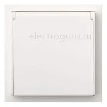 Розетка влагозащищенная IP44, белый сатин Rikett