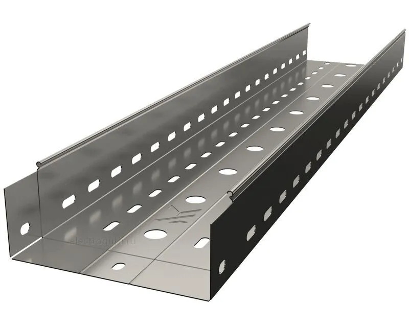 Лоток перфорированный горячеоцинкованный с высотой бортов 80мм, Лидер