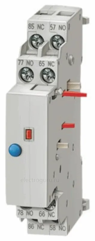 Аварийный контакт 1НЗ + дополнительный контакт 1НО