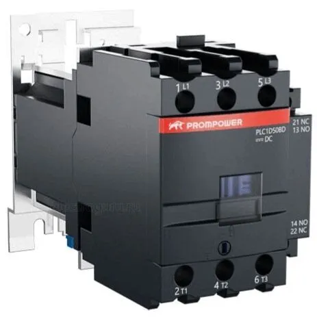 Контактор 24В, 50А, 1НО+1НЗ, PLC1D50BD, Prompower