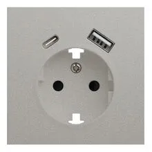 Лицевая панель розетки с заземлением и с USB портами, Rikett