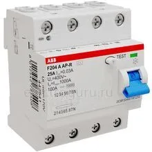 УЗО 25А, 30мА, тип A, AP-R, ABB F204, 2CSF204401R1250