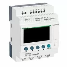 Модульный контроллер Zelio Logic, с дисплеем, Uпит=24VDC, 6 DI(4AI)/4 DO