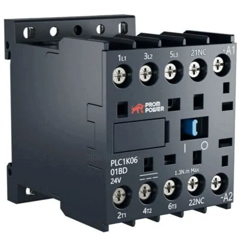 Миниконтактор 24В, 6А, 1НЗ, PLP1K0601BD, Prompower