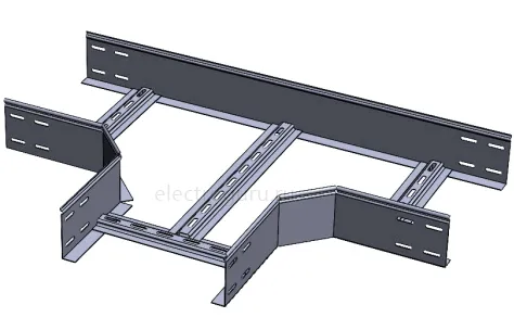 Отвод Т-образный для лестничного лотка с высотой бортов 100мм, Лидер