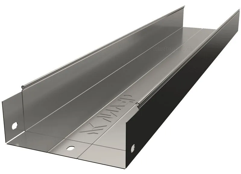 Лоток оцинкованный неперфорированный с высотой бортов 70мм, Лидер