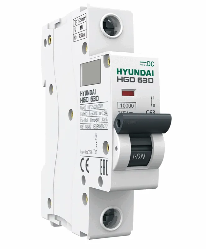 Автоматический выключатель постоянного тока однополюсный Hyundai Electric