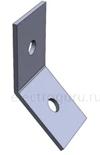 Пластина угловая MSA614, 2 отверстия, для STRUT-профиля