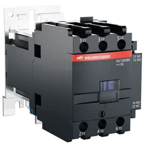 Контактор 24В, 65А, 1НО+1НЗ, PLC1D65BD, Prompower