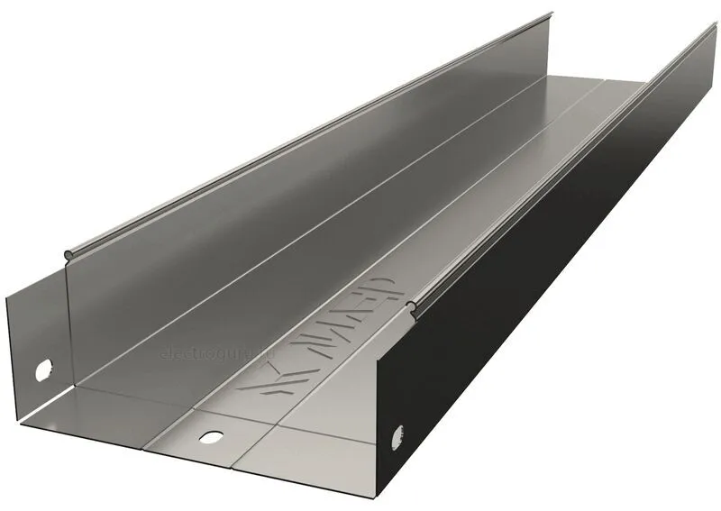 Лоток оцинкованный неперфорированный с высотой бортов 80мм, Лидер