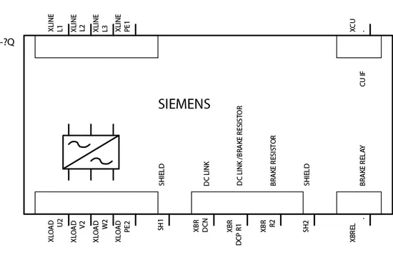 Подключение силового модуля преобразователя частоты Sinamics G120 3 фазы 380В АС