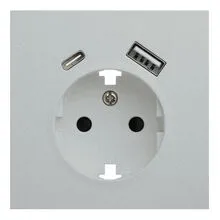 Лицевая панель розетки с заземлением и с USB портами, Rikett