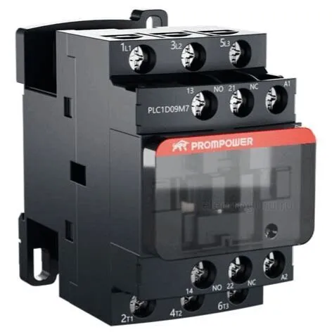 Контактор 220В, 9А, 1НО+1НЗ, PLC1D09M7, Prompower