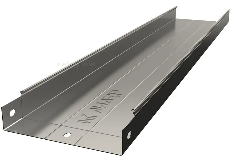 Лоток неперфорированный горячеоцинкованный с высотой бортов 60мм, Лидер