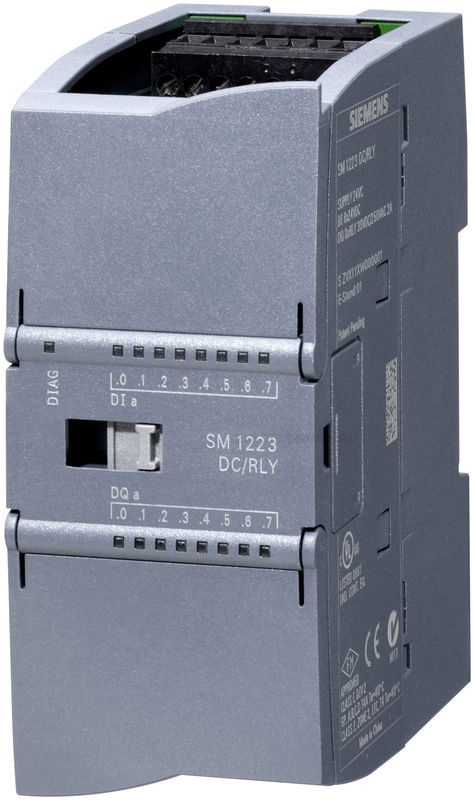 Модуль ввода и вывода дискретных сигналов SM 1223 для Simatic S7-1200, 8 дискретных релейных входов 8DI =24 В и 8 дискретных релейных выходов 8DO = реле 2А