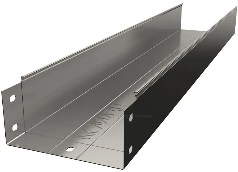 Лоток оцинкованный неперфорированный с высотой бортов 100мм, Лидер