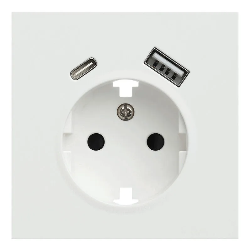 Лицевая панель розетки с заземлением и с USB портами, Rikett