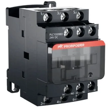 Контактор 24В, 9А, 1НО+1НЗ, PLC1D09BD, Prompower