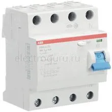 УЗО 63А, 100мА, тип A, ABB F204, 2CSF204101R2630