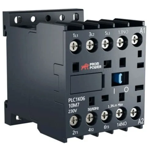 Миниконтактор 220В, 6А, 1НО, PLC1K0610M7, Prompower