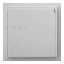 Розетка влагозащищенная IP44, серебро Rikett