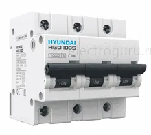 Автоматический выключатель HGD100S трехполюсный, Hyundai Electric