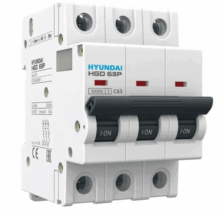 Автоматический выключатель постоянного тока трехполюсный Hyundai Electric