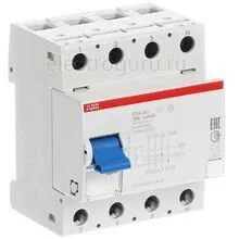 УЗО 125А, 500мА, тип AC, ABB F204, 2CSF204001R4950