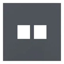Лицевая панель для двойной информационной розетки базальт Rikett