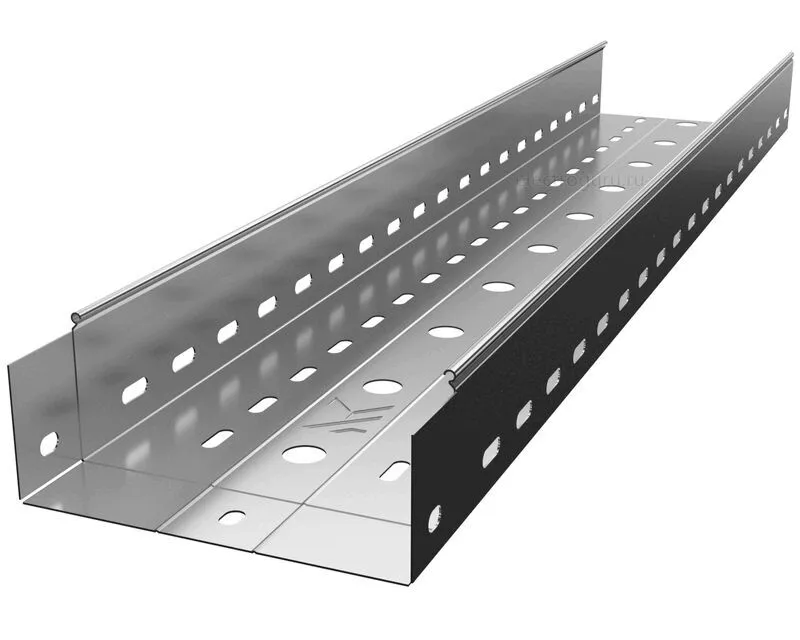 Лоток перфорированный оцинкованный с высотой бортов 80мм, Лидер