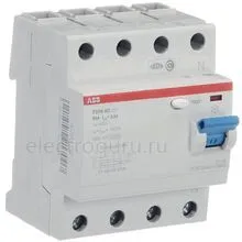 УЗО 80А, 300мА, тип AC, ABB F204, 2CSF204001R3800