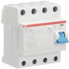 УЗО 63А, 100мА, тип AC, ABB F204, 2CSF204001R2630