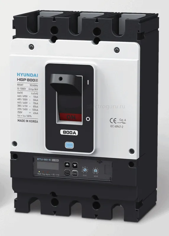 Автоматический выключатель HGP800 ETU-E, Hyundai Electric