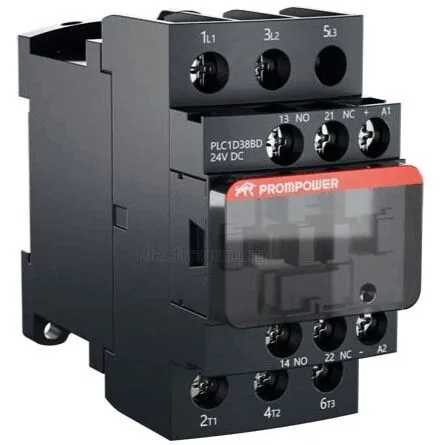 Контактор 24В, 38А, 1НО+1НЗ, PLC1D38BD, Prompower