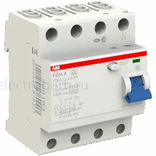 УЗО 100А, 300мА, тип A, ABB F204, 2CSF204101R3900