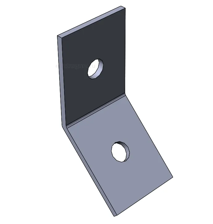 Пластина угловая MSA614, 2 отверстия, для STRUT-профиля