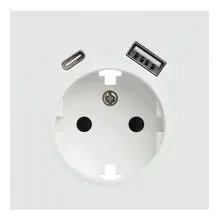 Лицевая панель розетки с заземлением и с USB портами, Rikett