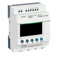 Модульный контроллер Zelio Logic, с дисплеем, Uпит=24VDC, 6 DI(4AI)/4 DO