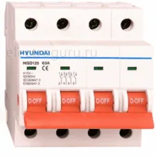 Рубильник модульный четырехполюсный, Hyundai Electric