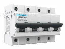 Автоматический выключатель HGD100S четырехполюсный, Hyundai Electric