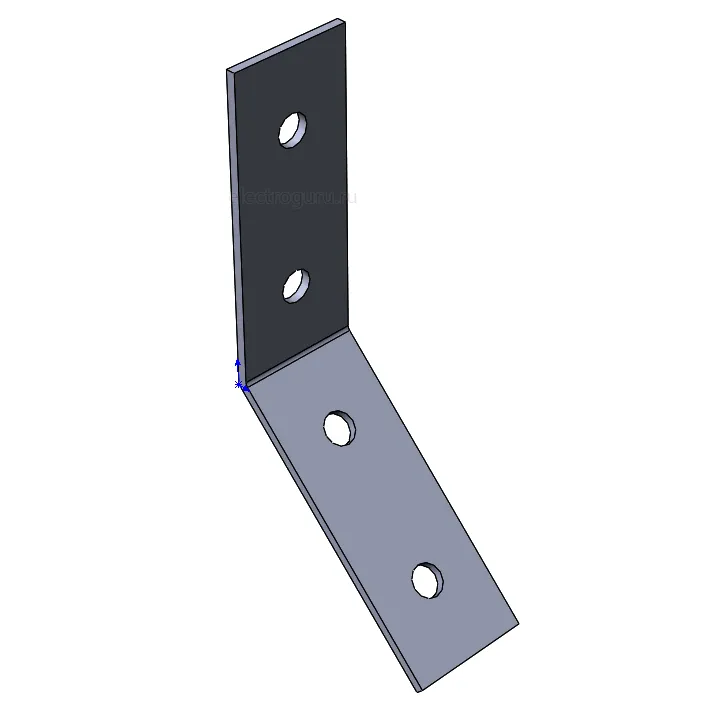 Пластина угловая MSA614, 4 отверстия, для STRUT-профиля