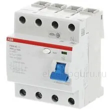 УЗО 100А, 500мА, тип AC, ABB F204, 2CSF204001R4900