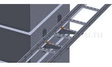 Крепление лестничного лотка к консоли