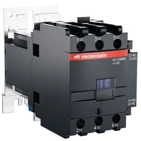 Контактор 24В, 80А, 1НО+1НЗ, PLC1D80BD, Prompower