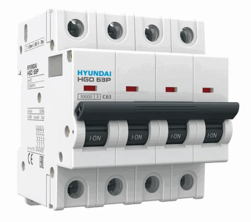 Автоматический выключатель постоянного тока четырехполюсный Hyundai Electric
